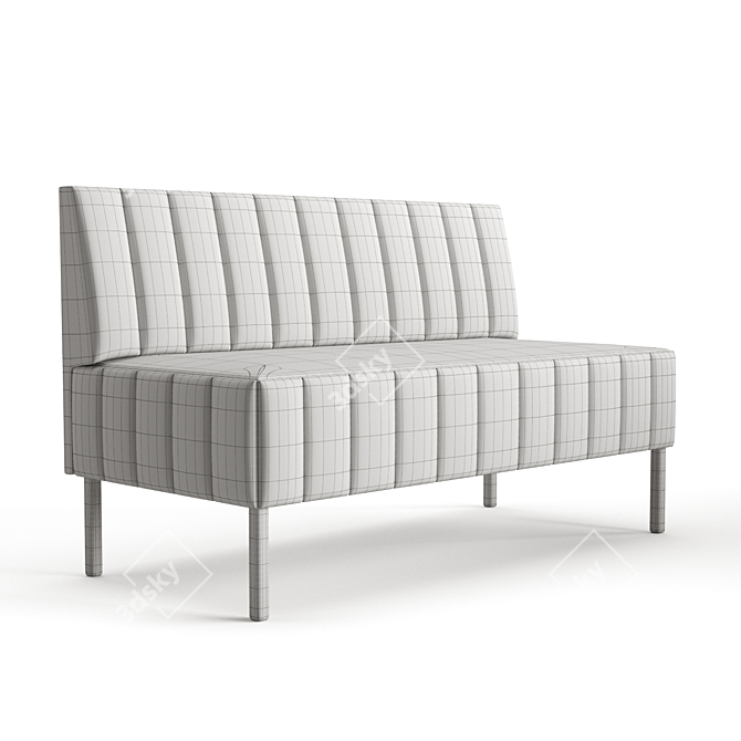 Luxury Leather Double Sofa 3D model image 4