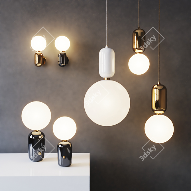 Elegant Parachilna Aballs Illuminating Table Lamps 3D model image 2