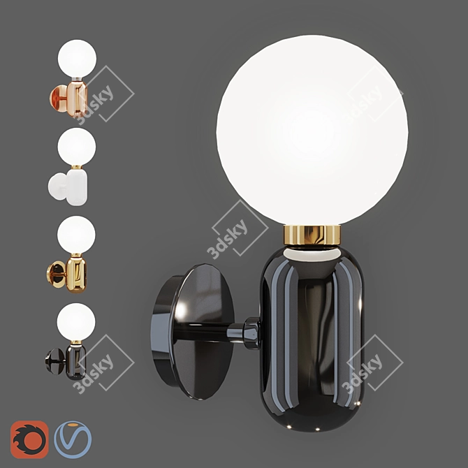 Aballs Wall Lamp: Elegant Illumination for Your Walls 3D model image 1