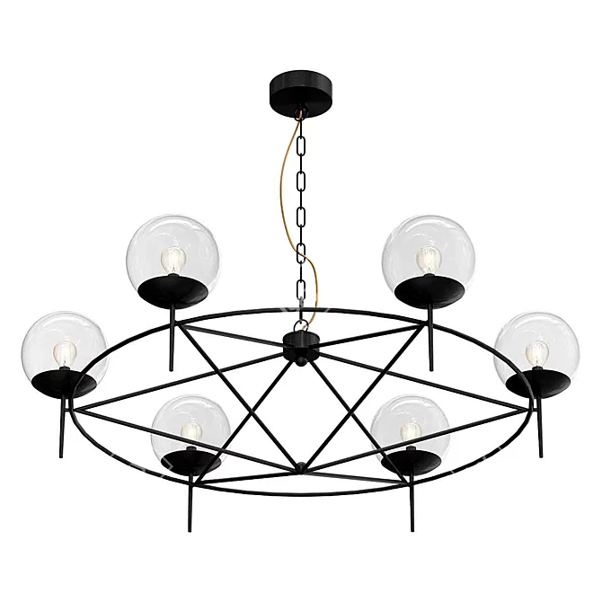 Sleek Glass Pyramid Chandelier 3D model image 1