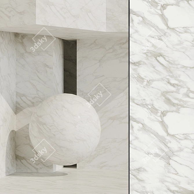 Seamless High-Res Calacatta Stone 3D model image 1