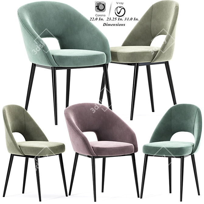 Elegant Cullaville Dining Chair 3D model image 1