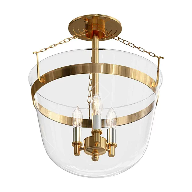 Vintage Smokebell Ceiling Lantern 3D model image 1