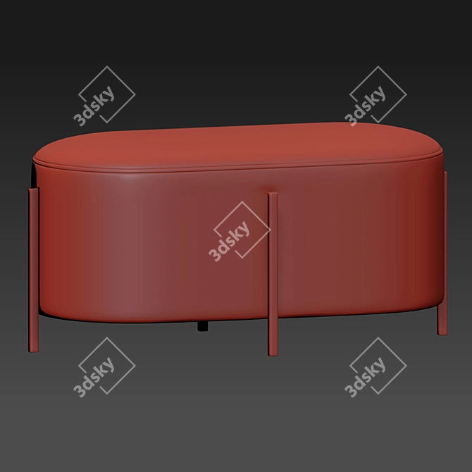 Cozy Bliss Ottoman Pouf 3D model image 2