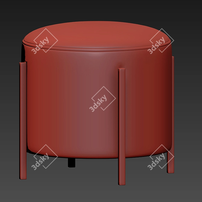 Cozy Bliss Ottoman Pouf 3D model image 3