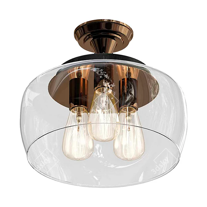 Modern Mod Bowl Ceiling Light 3D model image 1