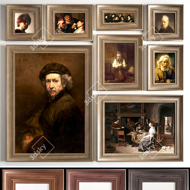 Rembrandt Texture Art Frames 3D model image 1