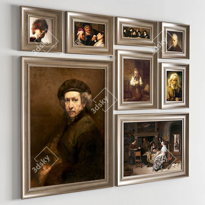 Rembrandt Texture Art Frames 3D model image 2