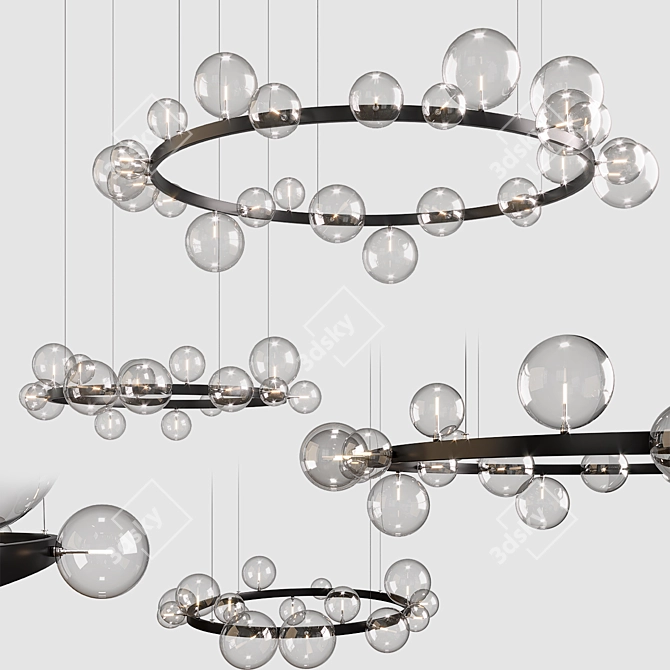 Scandinavian Pendant Lights: 120cm/24 lamps, 85cm/15 lamps 3D model image 1