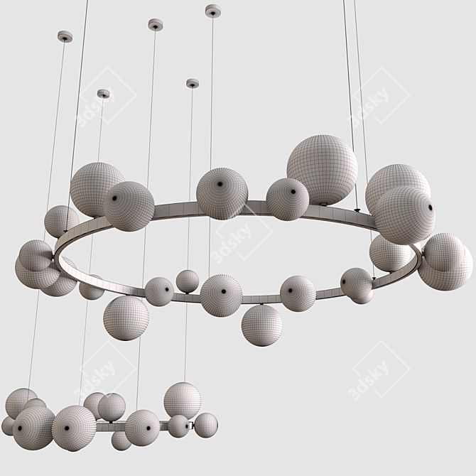 Scandinavian Pendant Lights: 120cm/24 lamps, 85cm/15 lamps 3D model image 2