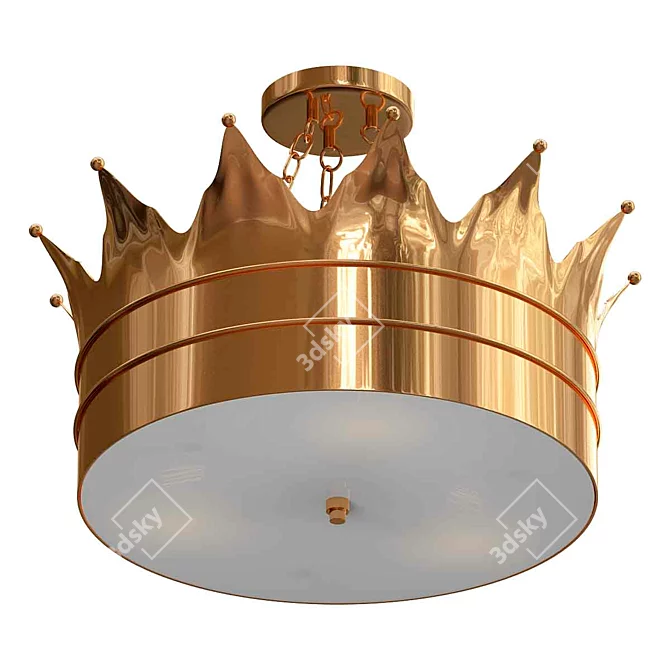 Elegant Crown Ceiling Light 3D model image 1