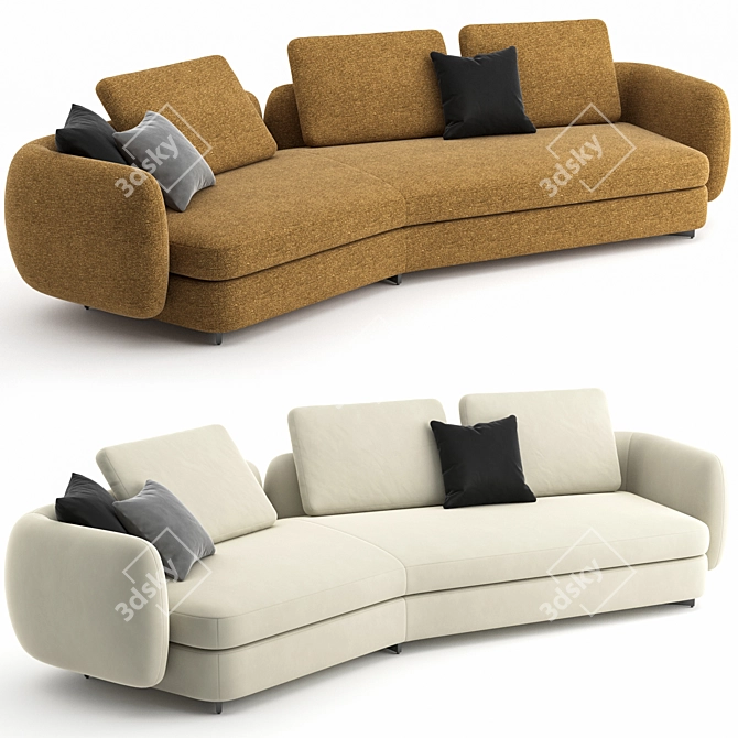 Elegant Saint Germain Sofa 3D model image 1