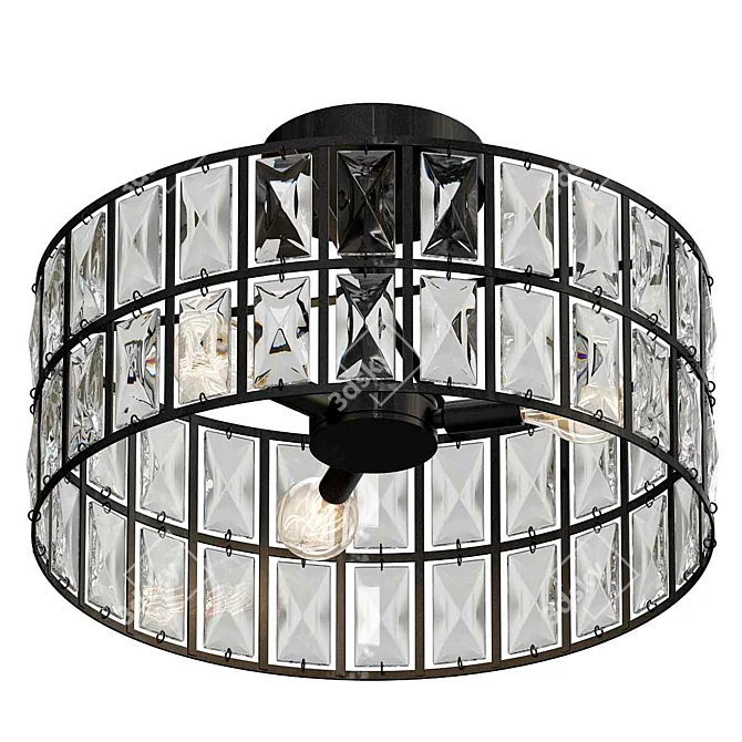 Dazzling Crystal Ceiling Light 3D model image 1