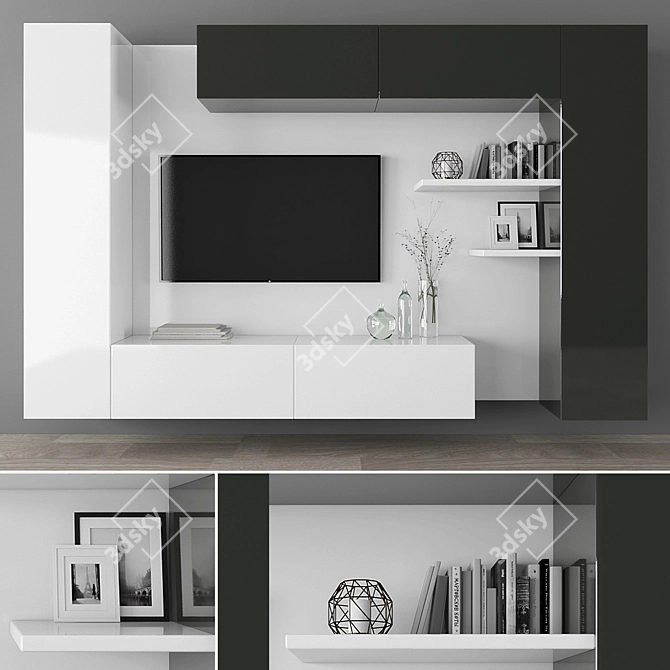 Modern TV Stand Set 111 3D model image 1