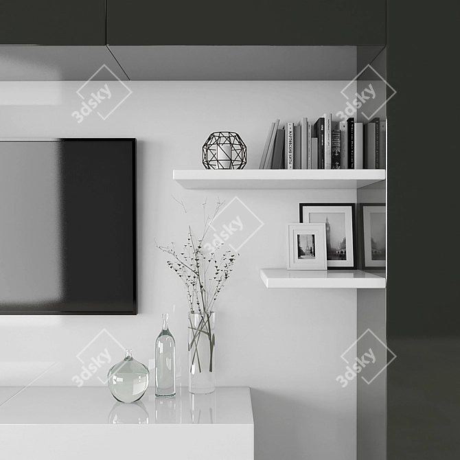 Modern TV Stand Set 111 3D model image 2