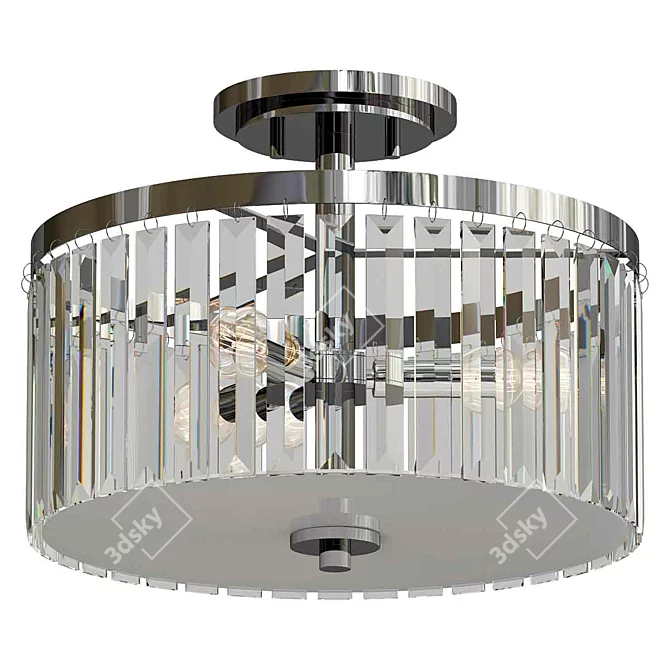 Glam Beveled Glass Ceiling Light 3D model image 1