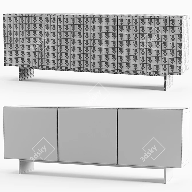 Crystalart Focus Sideboard: Elegant Design and Functionality 3D model image 2