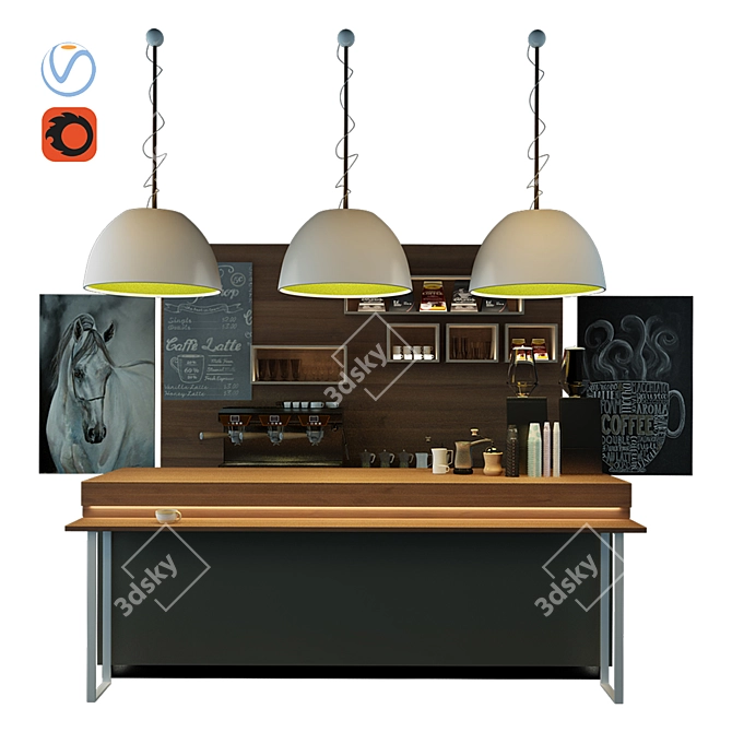 Coffee Shop 3D Model 3D model image 1