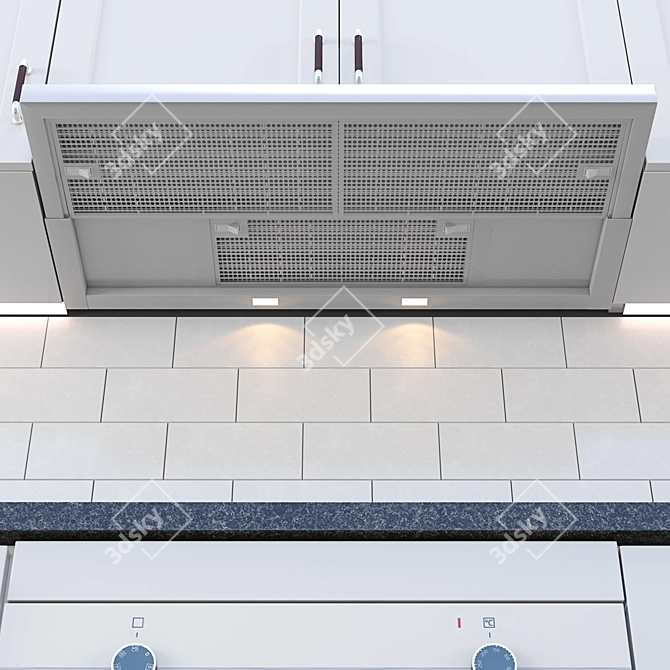 Modern Kitchen 2: Lerhyttan Door, Hillesjön Sink, Coffee Machine, Microwave, Hood, Fridge 3D model image 2