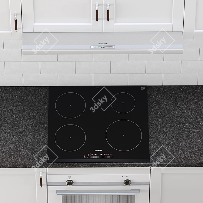 Modern Kitchen 2: Lerhyttan Door, Hillesjön Sink, Coffee Machine, Microwave, Hood, Fridge 3D model image 8