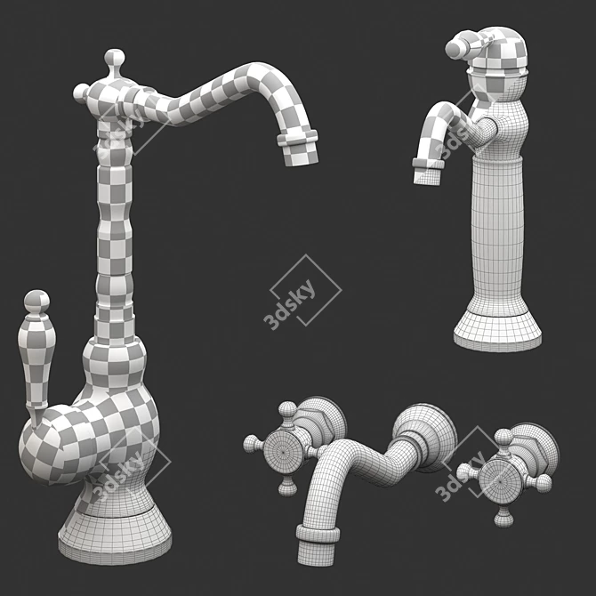 Chester Classic Kitchen Tap: Timeless Elegance 3D model image 3