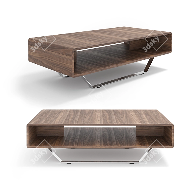 Angel Cerda Walnut Coffee Table 3D model image 1