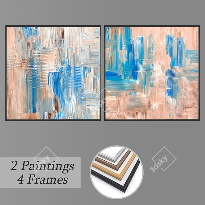 Title: Wall Art Set with Multiple Frames & Options 3D model image 1