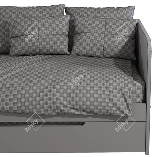 Fluffy White Daybed 3D model image 5