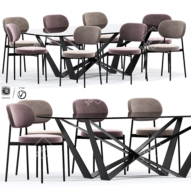 Elegant Beaufort Dining Chair 3D model image 1