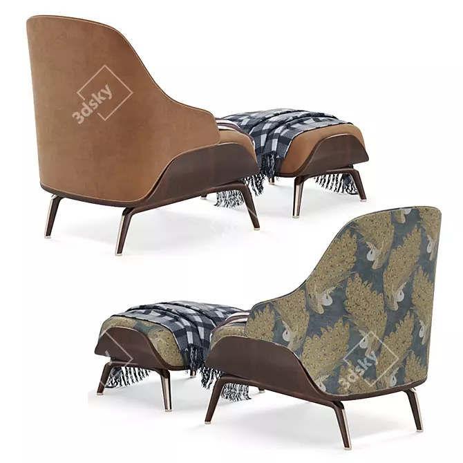 Brigid Aster Armchair: Modern Elegance for Your Space 3D model image 3