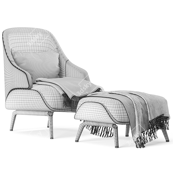 Brigid Aster Armchair: Modern Elegance for Your Space 3D model image 4