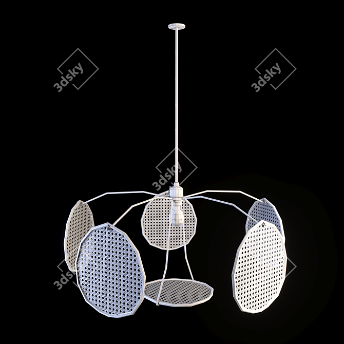 Natural Rattan Pendant Lamp 3D model image 3