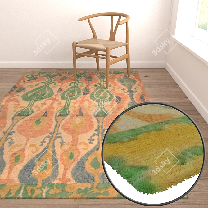 High-Quality Carpet Set: 3 Variations 3D model image 5