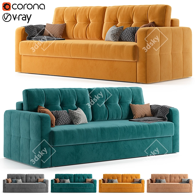 Askona Loko Sofa: Luxurious Comfort 3D model image 1