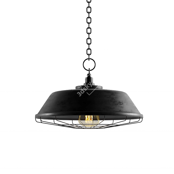 Sleek Black Cast Chandeliers 3D model image 4