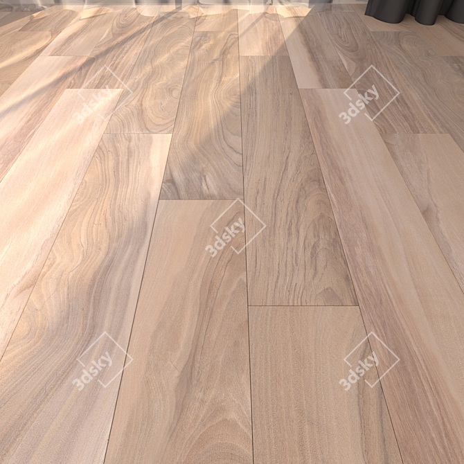 Natural Aspen Wood Tiles - 20x120cm 3D model image 1