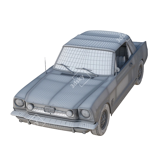 Classic 1965 Ford Mustang 3D model image 2