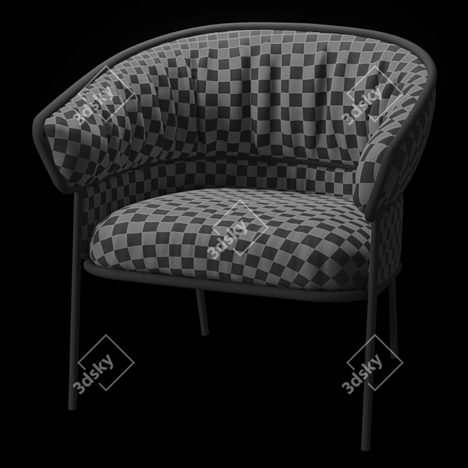 Cozy Fabric Lounge Chair 3D model image 4