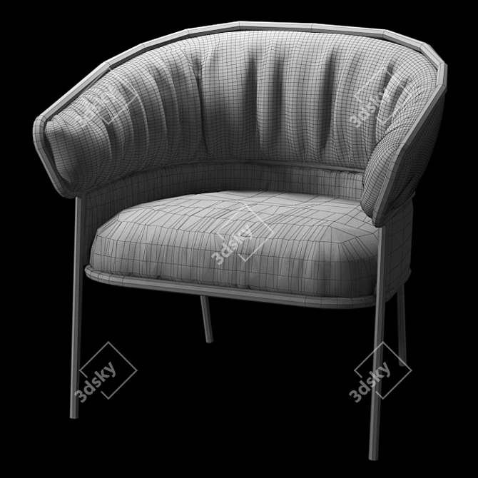 Cozy Fabric Lounge Chair 3D model image 5