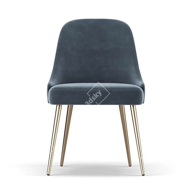 Elegant Mid-Century Dining Chair 3D model image 2