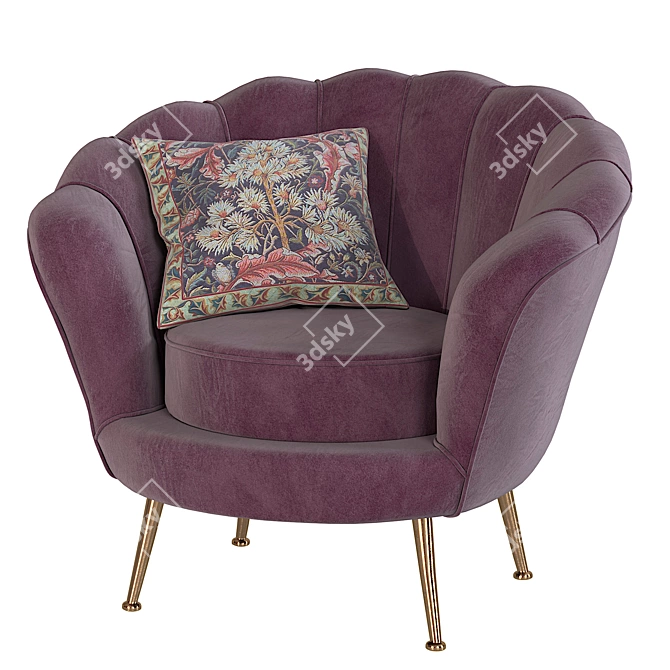 Blossom Armchair: Stylish and Comfortable 3D model image 1