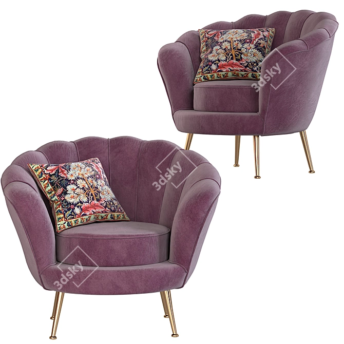 Blossom Armchair: Stylish and Comfortable 3D model image 4