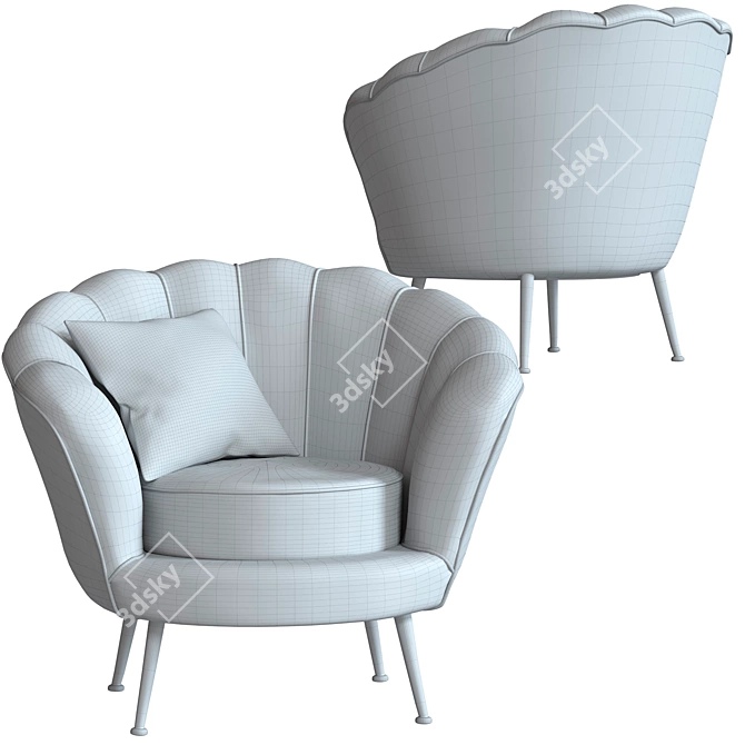 Blossom Armchair: Stylish and Comfortable 3D model image 5