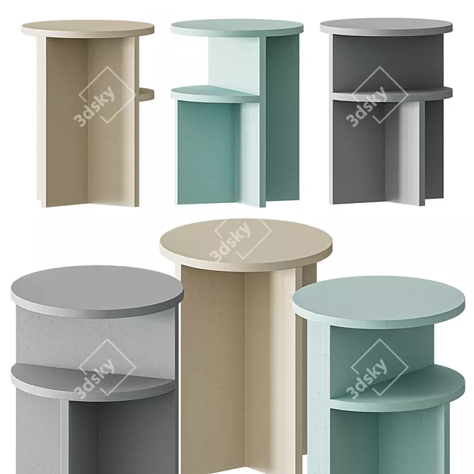 Muuto Halves: Modern Geometric Side Table 3D model image 1