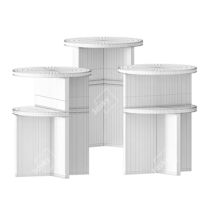 Muuto Halves: Modern Geometric Side Table 3D model image 2