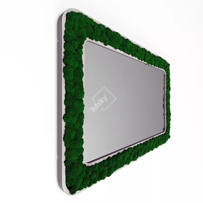 Nature-Inspired Moss Frame Mirror 3D model image 6