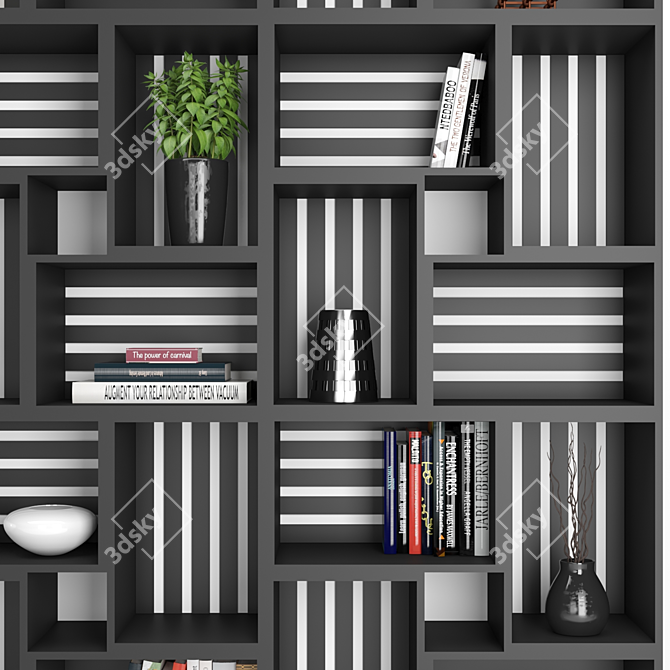 Modular Bookshelf and Cabinet Combo 3D model image 2