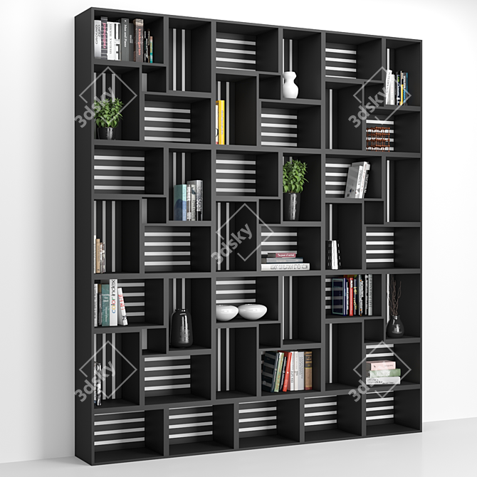 Modular Bookshelf and Cabinet Combo 3D model image 3