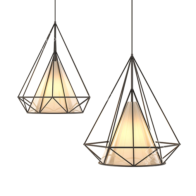 Sleek Modern Pendant Light 3D model image 1