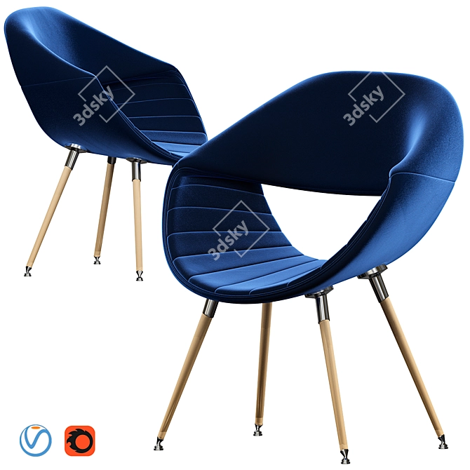 Crazy Little Perillo Chair: Compact Design, Maximum Comfort 3D model image 1